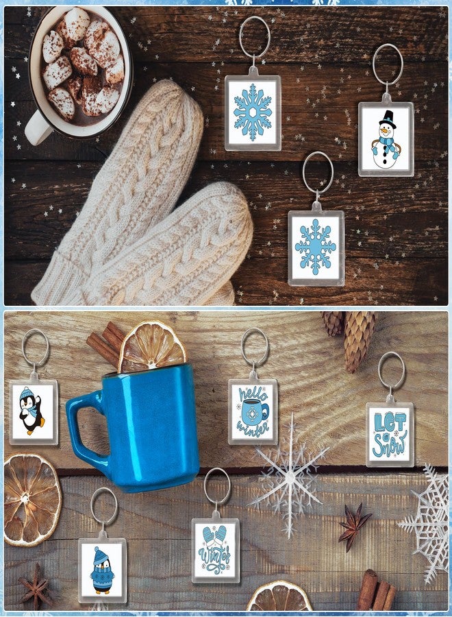Siifert 24 Pcs Winter Acrylic Keychains Crafts Color Your Own Acrylic Keychains Bulk DIY Paper Crafts Kit for Adult Party Favor Gifts Activities, 12 Styles - Image 5